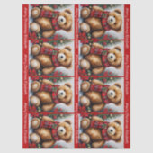 Teddychtedronica Namen Schattig Kerstmis Tissuepapier (Voorkant)