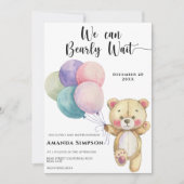 Teddychter Ballonnen Baby Shower Kaart (Voorkant)