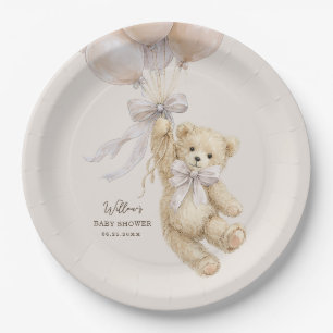 Teddychter Ballonnen Baby Shower Papieren Borden Bordje