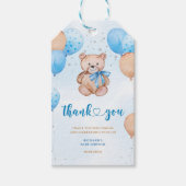 Teddychter Blauwe Ballonnen Cadeautags Cadeaulabel (Voorkant)