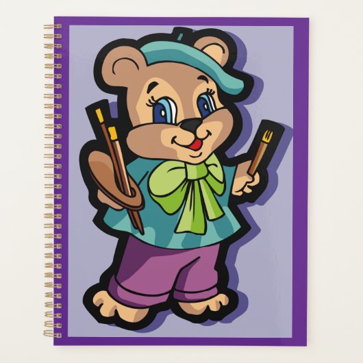 Teddychterkunstenaar met baret en penseel planner (Voorkant)
