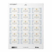 Teddychting Gingham Babyshower Retouradres Etiket (Full Sheet)