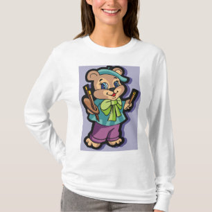 Teddygbeer Kunstenaar met Baret en Verfkwasten T-shirt