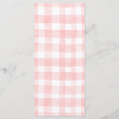 Teddylbeer Roze Gingham Patroon Menukaarten Menu (Achterkant)