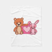 teddypaar fleece deken (Voorkant)