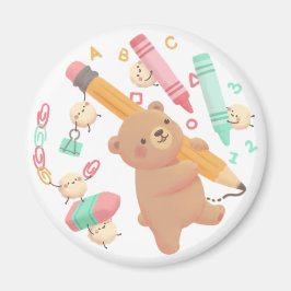 Teddy's Back to School Illustration Magneet