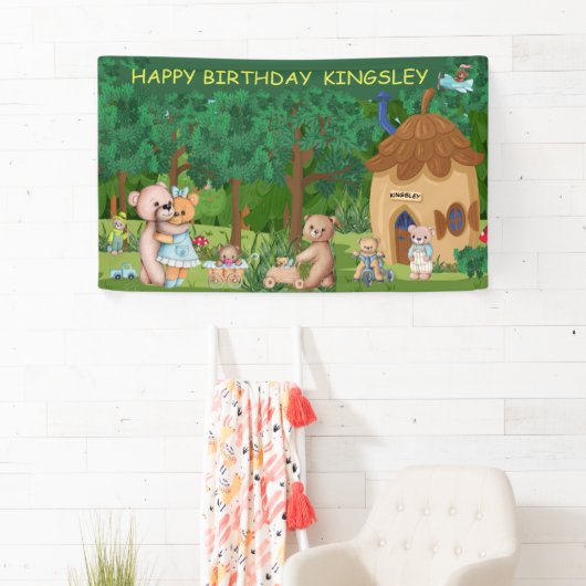 Teddys Beren Picknick Dorp Persoonlijk Spandoek (Insitu)