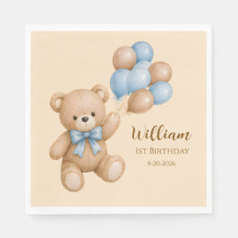Teddys Beren Verjaardags Ballonnen Persoonlijke Na Servet