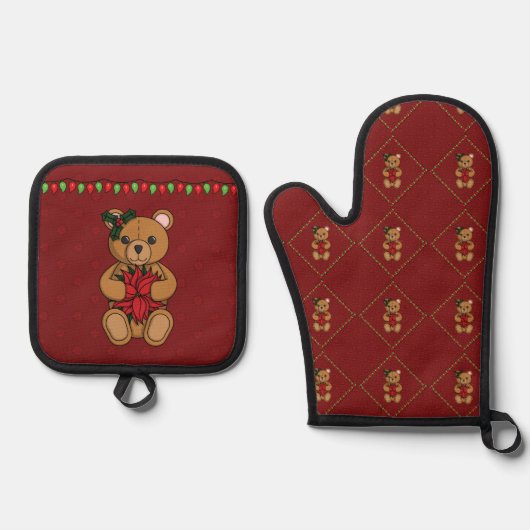 Teddy's Cadeau Ovenwant & Pannenlap Set (Voorkant)