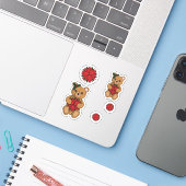 Teddy's Cadeaucontour Sticker (Laptop met iPhone)