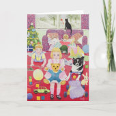 Teddy's Christmas Pyjamas Feestdagen Kaart (Voorkant)