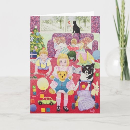 Teddy's Christmas Pyjamas Feestdagen Kaart (Voorkant)