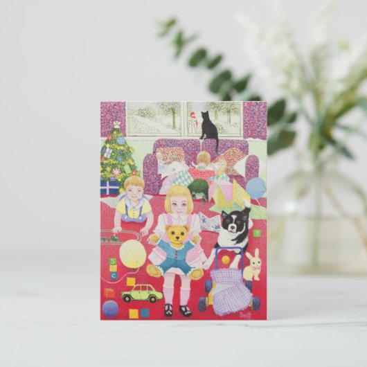 Teddy's Christmas Pyjamas Feestdagenkaart (Staand voorkant)