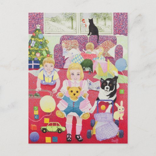 Teddy's Christmas Pyjamas Feestdagenkaart (Voorkant)