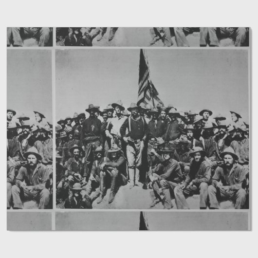 Teddy's Colts Teddy Roosevelt Rough Riders 1898 Cadeaupapier (Vlak)