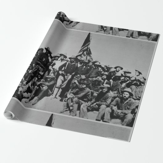 Teddy's Colts Teddy Roosevelt Rough Riders 1898 Cadeaupapier (Uitgerold)