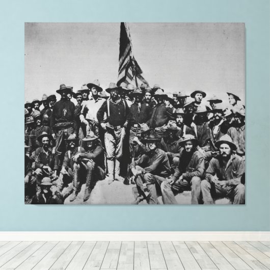Teddy's Colts Teddy Roosevelt Rough Riders 1898 Canvas Afdruk (Insitu (Houten vloer))