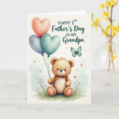 Teddy's Eerste Vaderdag Kaart (Gele Bloem)