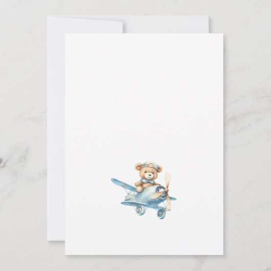 Teddy's eerste verjaardag Sky Safari uitnodiging (Achterkant)