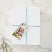 Teddy's eerste verjaardagsfeestje bedankt cadeaulabel (Met Touw)