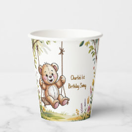 Teddy's eerste verjaardagsfeestje papieren bekers