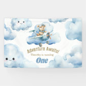 Teddy's eerste verjaardagsvlucht: een hoogvlieger spandoek (Horizontaal)