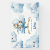 Teddy's eerste verjaardagsvlucht: een hoogvlieger spandoek (Verticaal)