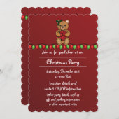 Teddy's Gift Party Invitation Kaart (Voorkant / Achterkant)