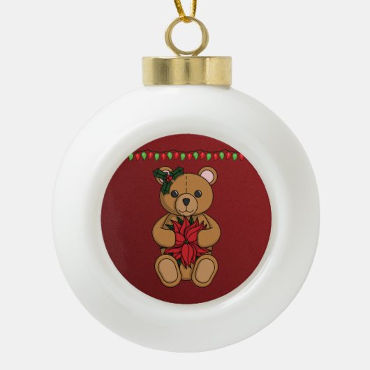 Teddy's Gift Premium-Ornament Keramische Bal Ornament (Voorkant)