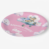 Teddy's hemelhoge soiree: een eerste verjaardag papieren bordje (Gekanteld)