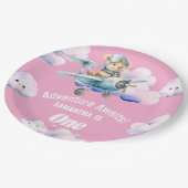 Teddy's hemelhoge soiree: een eerste verjaardag papieren bordje (Gekanteld)