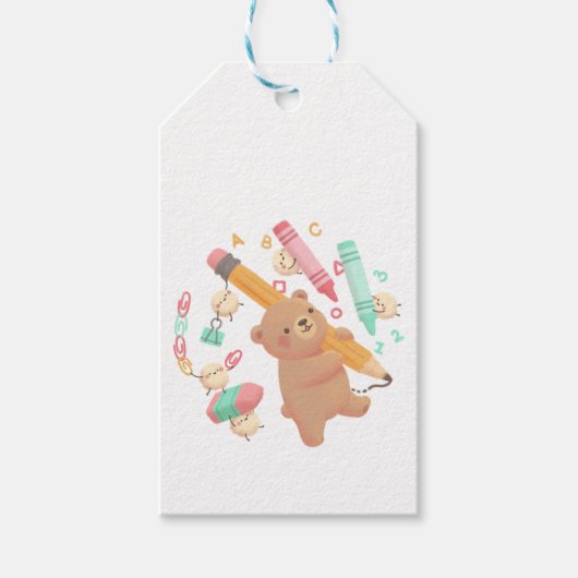 Teddy's illustratie voor terug naar school cadeaulabel (Voorkant)