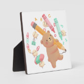 Teddy's illustratie voor terug naar school fotoplaat (Voorkant)