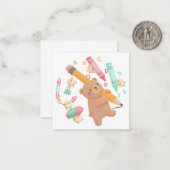 Teddy's illustratie voor terug naar school notitiekaartje (Voorkant / Achterkant in situ)