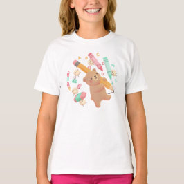 Teddy's illustratie voor terug naar school t-shirt