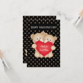 Teddys Knuffelkaart 'Gemaakt voor Elkaar' Kaart (Voorkant / Achterkant in situ)