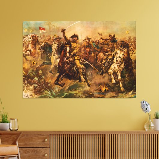 Teddy's Rough Riders van W.G. Read Canvas Afdruk (Insitu (Woonkamer))