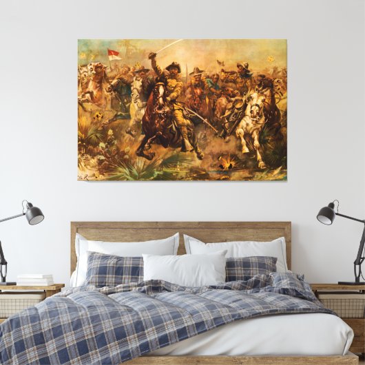 Teddy's Rough Riders van W.G. Read Canvas Afdruk (Insitu (Slaapkamer))