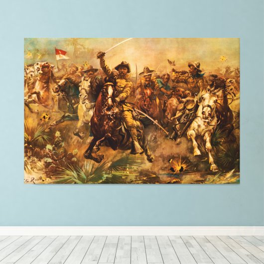 Teddy's Rough Riders van W.G. Read Canvas Afdruk (Insitu (Houten vloer))