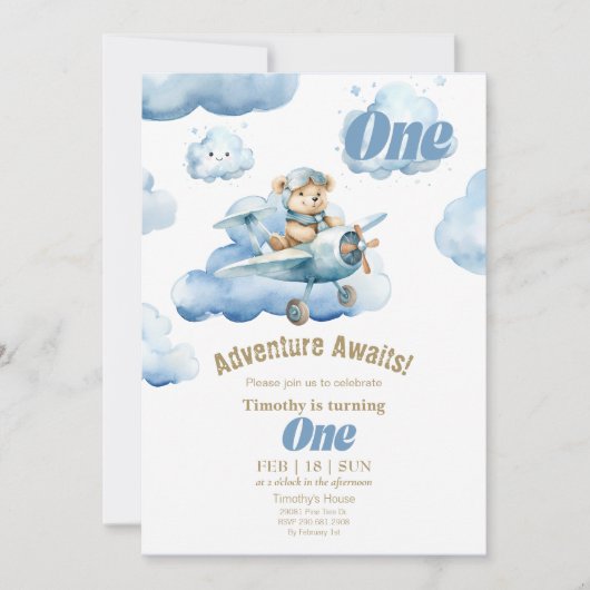 Teddy's Sky-High eerste verjaardag avontuur Kaart (Voorkant)