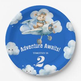 Teddy's Sky-High Soiree: 2e verjaardag Papieren Bordje