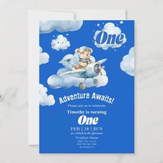 Teddy's Sky Safari: 1e Verjaardag Expeditie Kaart (Voorkant)