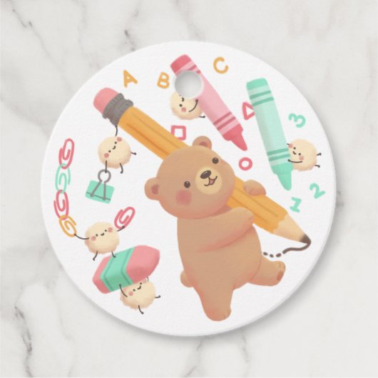 Teddy's Terug naar School Illustratie Bedankjes Labels (Voorkant)