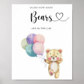 Teddyshirtballonnen - raad hoeveel beren poster (Voorkant)