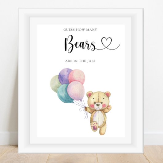 Teddyshirtballonnen - raad hoeveel beren poster