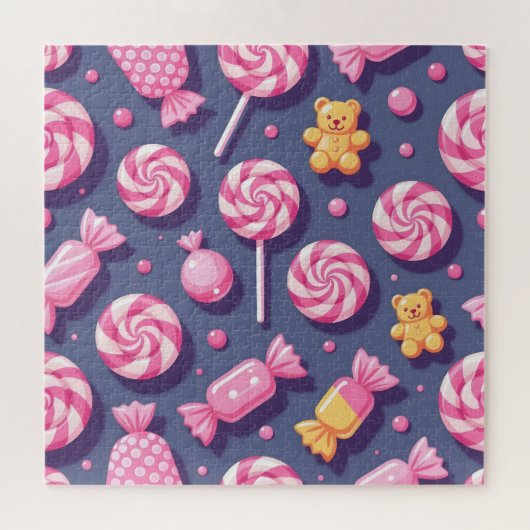 Teddyshirtjes en snoeppatroon legpuzzel (Horizontaal)