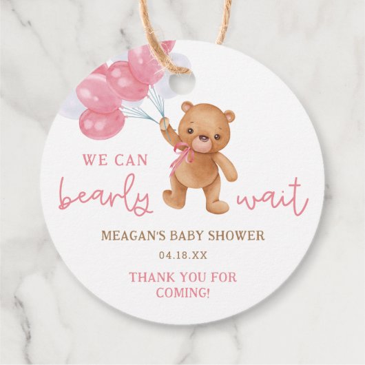 Teddyspeelgoed Meisje We Kunnen Haast Niet Wachten Bedankjes Labels (Achterkant)