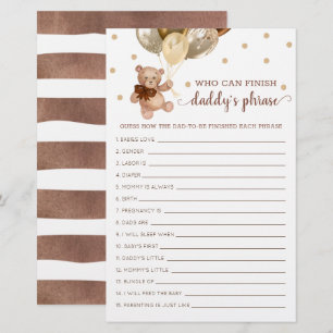Teddyspeelgoed voor babyshower 'Papa's gezegde'