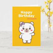 Teddysterrenillustratie Kaart (Gele Bloem)