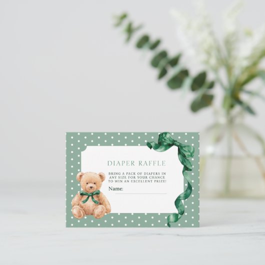 Teddystoel Luier Raffle Informatiekaartje (Staand voorkant)